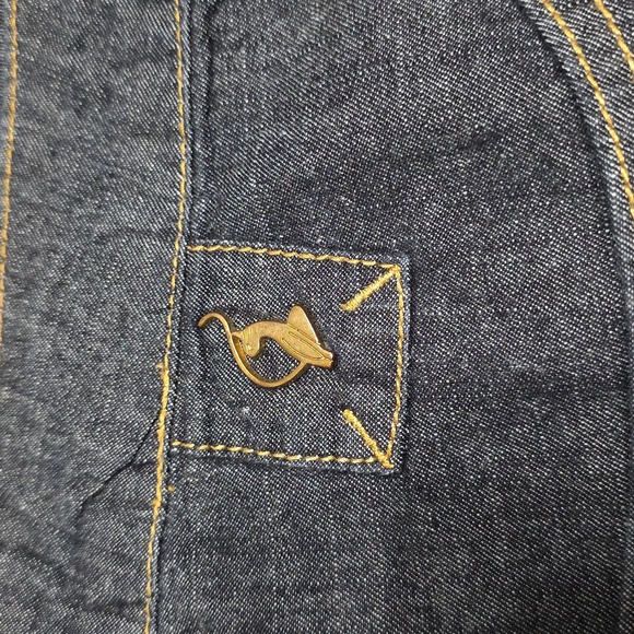 Baby Phat Dark Wash Denim Cargo Capris 44"×20" Been Altered Tagged As 24 - Picture 3 of 8